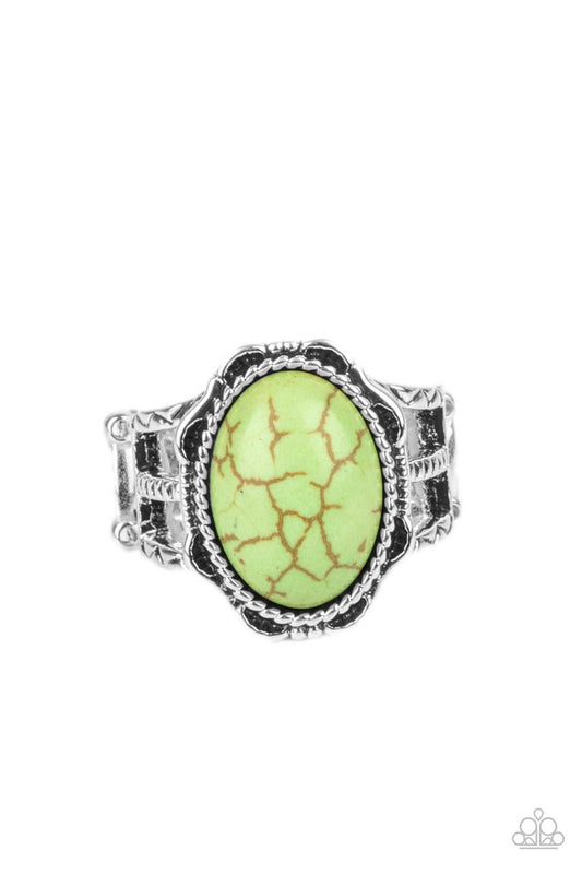 Flowering Dunes - Green - Paparazzi Ring Image
