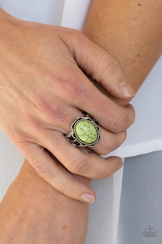 Flowering Dunes - Green - Paparazzi Ring Image