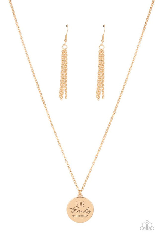 Give Thanks - Gold - Paparazzi Necklace Image