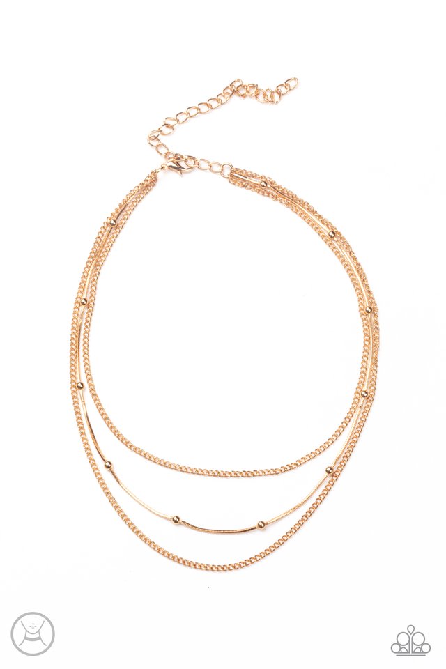 Subtly Stunning - Gold - Paparazzi Necklace Image