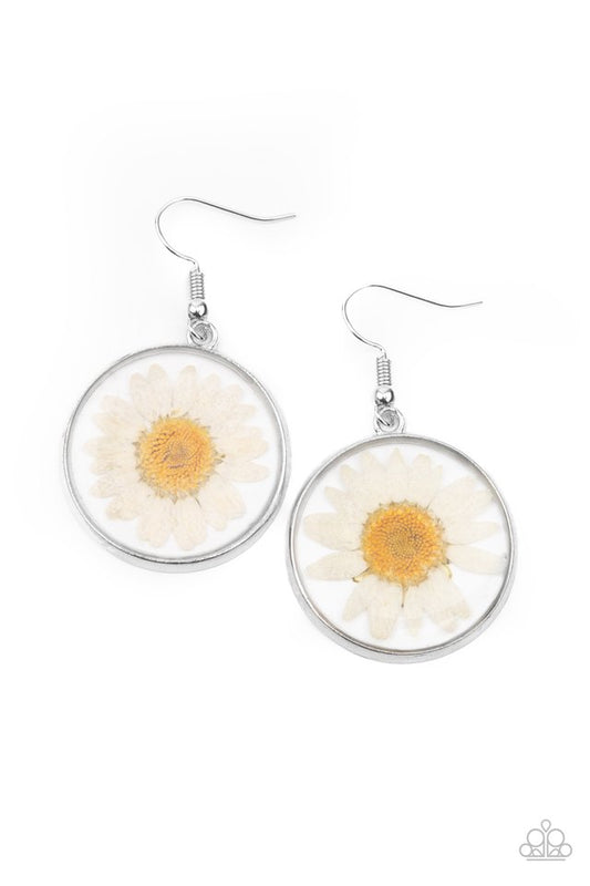 Forever Florals - White - Paparazzi Earring Image