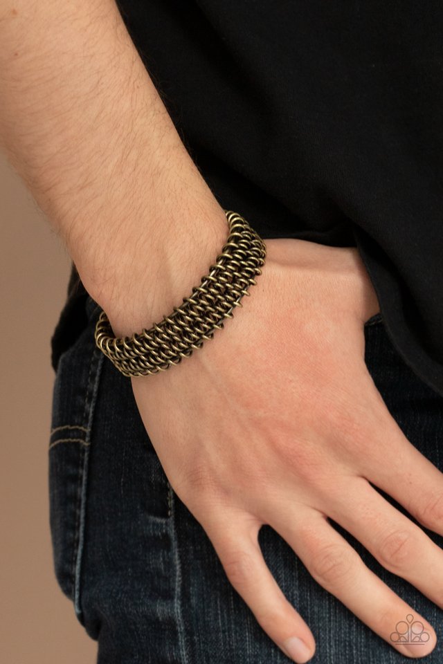 Gridlock - Brass - Paparazzi Bracelet Image