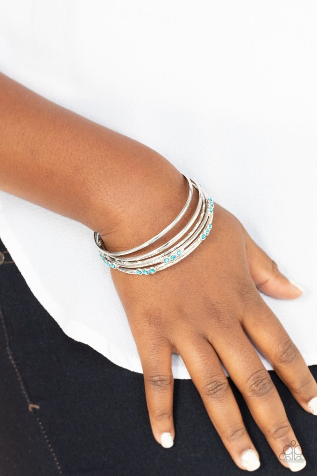 ​Stackable Sparkle - Blue - Paparazzi Bracelet Image