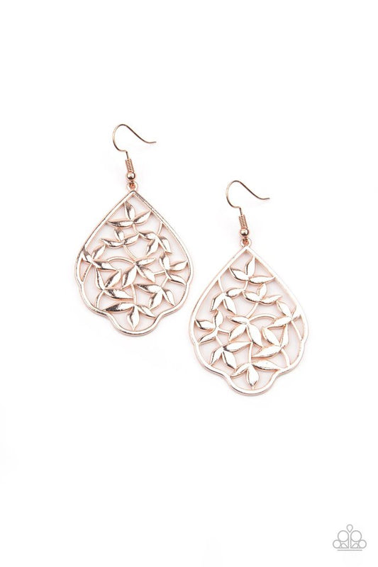 ​Taj Mahal Gardens - Rose Gold - Paparazzi Earring Image