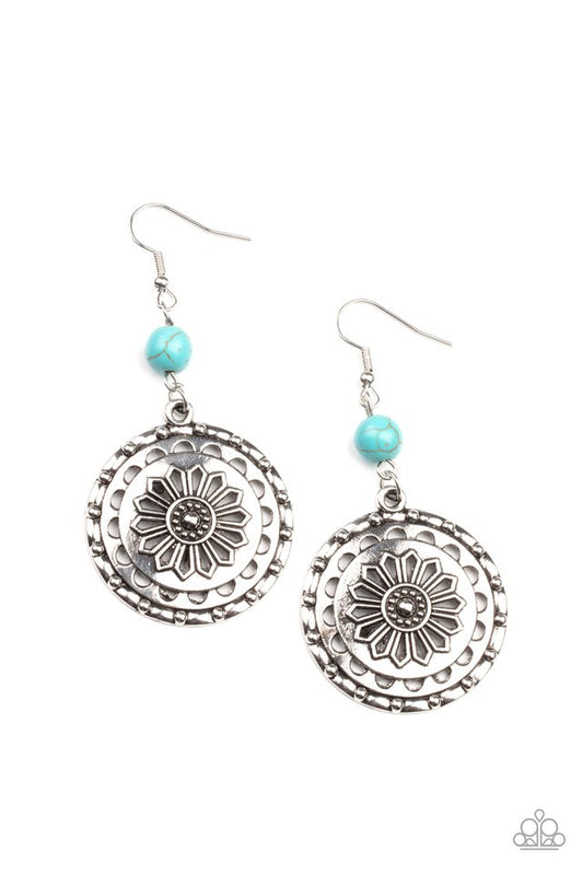 ​Flowering Frontiers - Blue - Paparazzi Earring Image