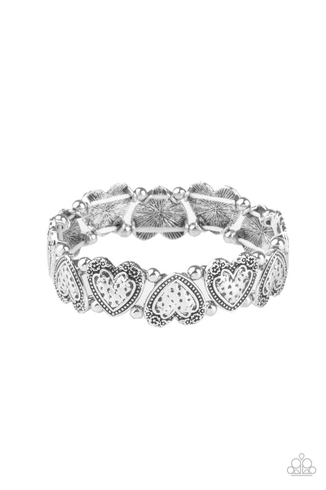 Rustic Heartthrob - Silver - Paparazzi Bracelet Image