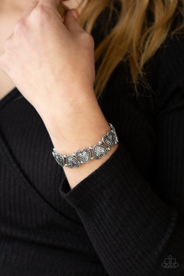 Rustic Heartthrob - Silver - Paparazzi Bracelet Image