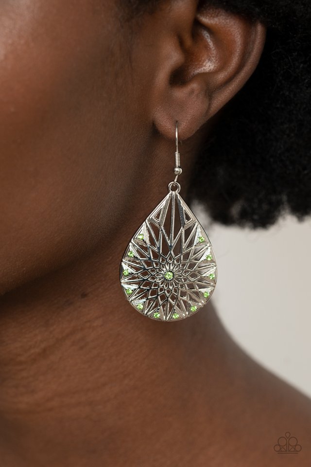 ​Icy Mosaic - Green - Paparazzi Earring Image