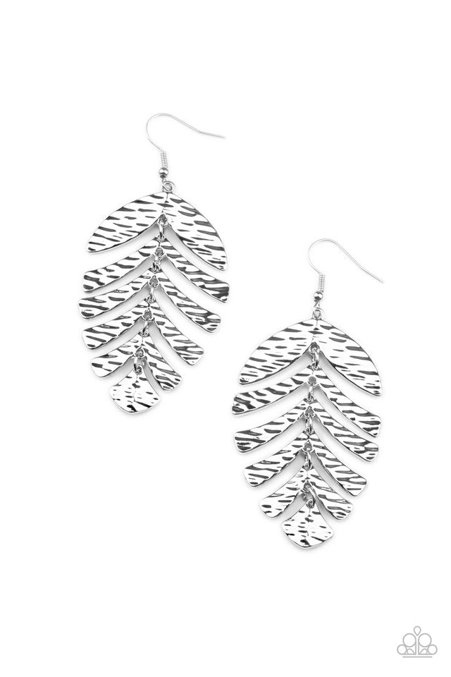 Palm Lagoon - Silver - Paparazzi Earring Image