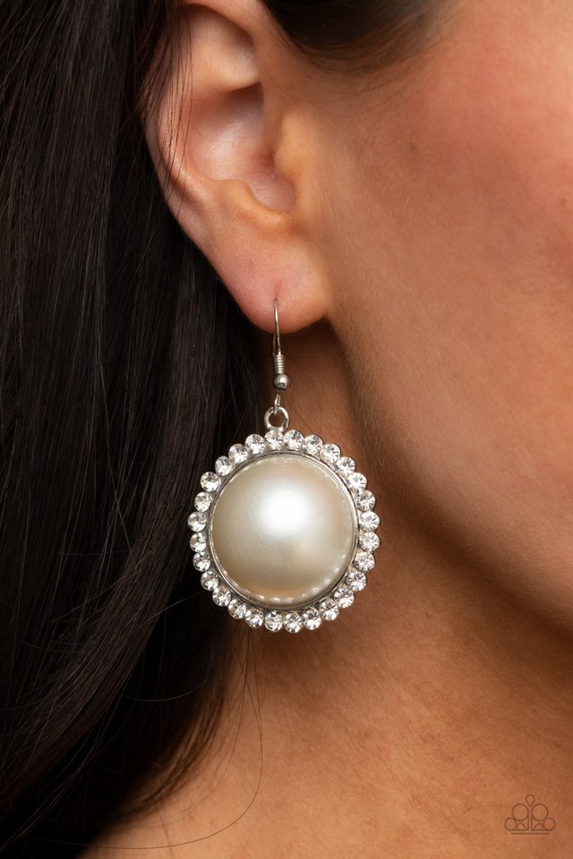 Esteemed Elegance - White - Paparazzi Earring Image