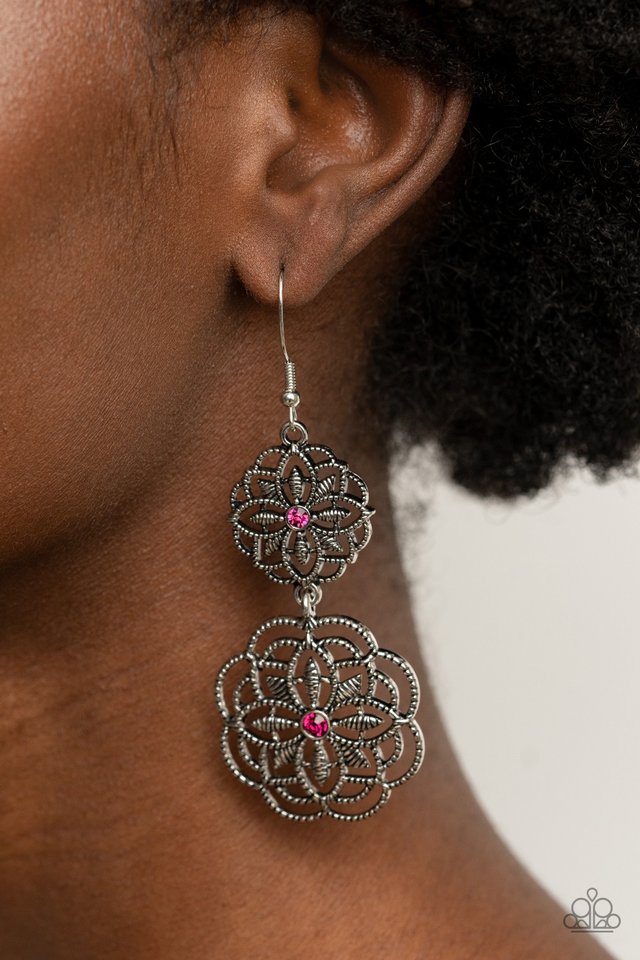 Mandala Mecca - Pink - Paparazzi Earring Image