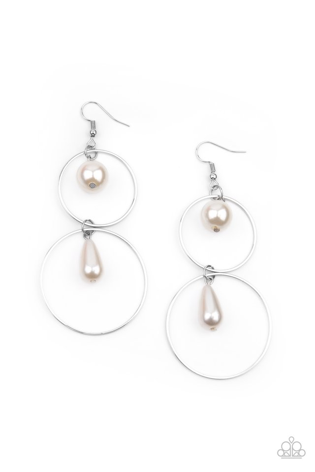 ​Cultured in Couture - White - Paparazzi Earring Image