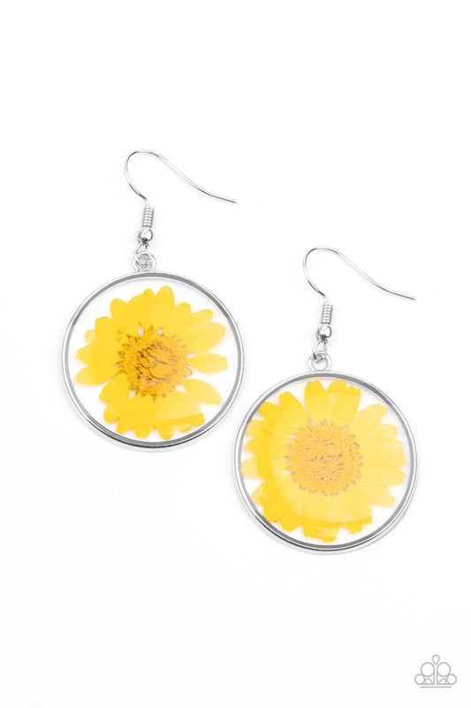 Forever Florals - Yellow - Paparazzi Earring Image