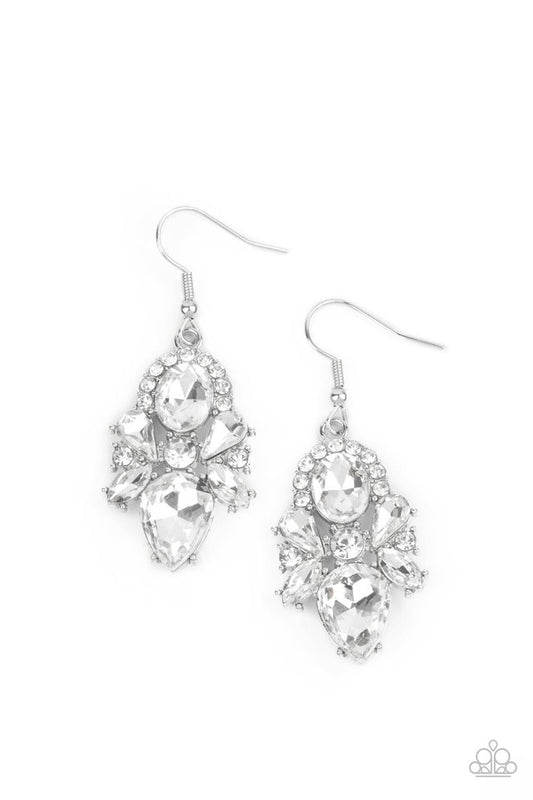 ​Stunning Starlet - White - Paparazzi Earring Image