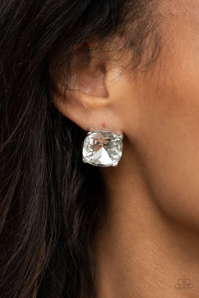 Royalty High - White - Paparazzi Earring Image