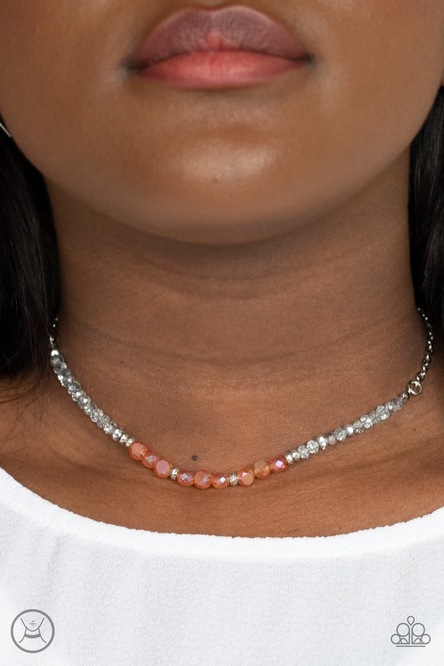 Space Odyssey - Orange - Paparazzi Necklace Image