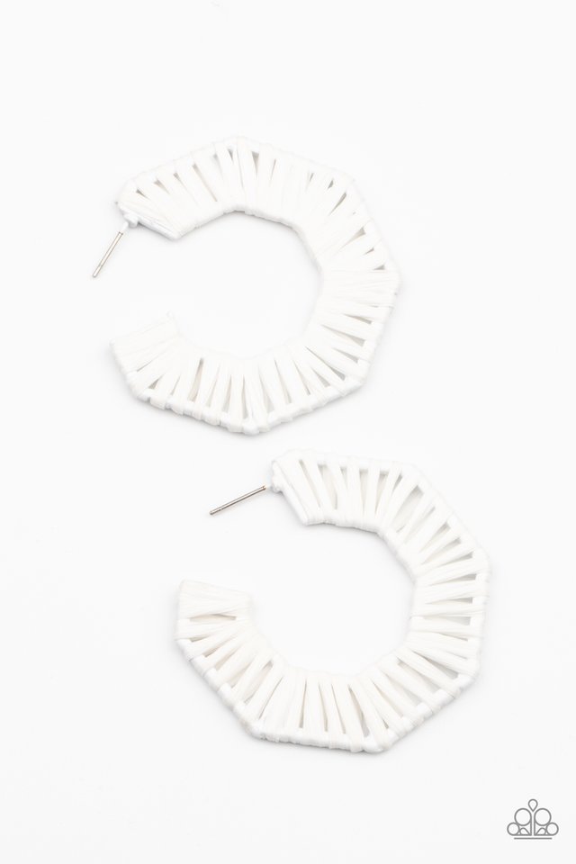 Fabulously Fiesta - White - Paparazzi Earring Image