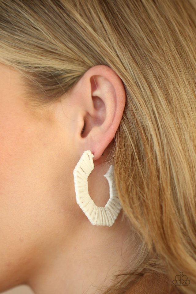 Fabulously Fiesta - White - Paparazzi Earring Image