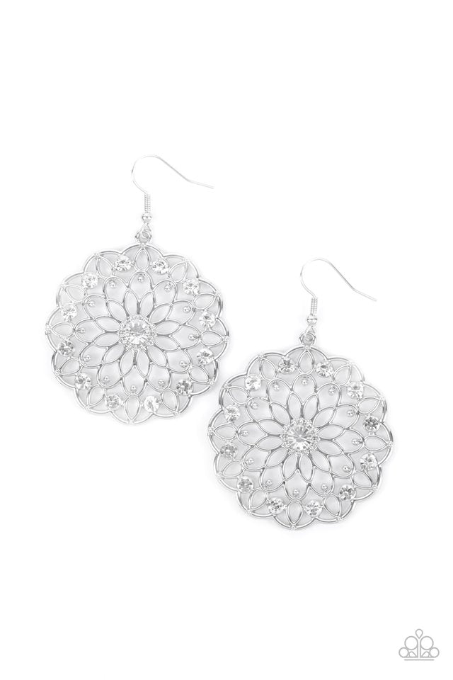 ​Posy Proposal - White - Paparazzi Earring Image