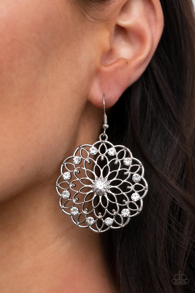 ​Posy Proposal - White - Paparazzi Earring Image