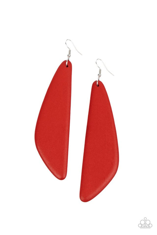 Scuba Dream - Red - Paparazzi Earring Image