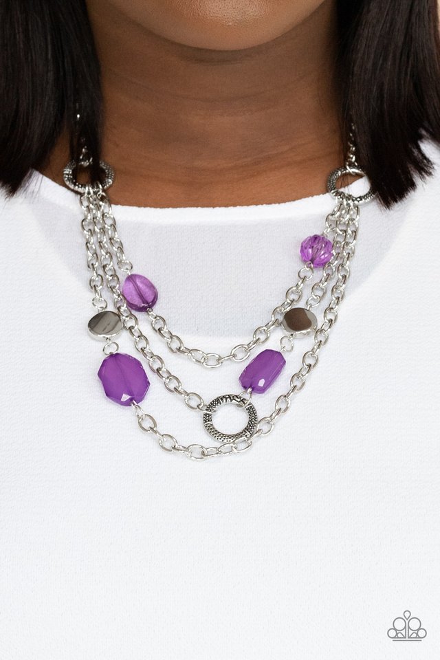 Oceanside Spa - Purple - Paparazzi Necklace Image