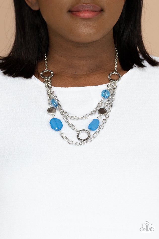Oceanside Spa - Blue - Paparazzi Necklace Image