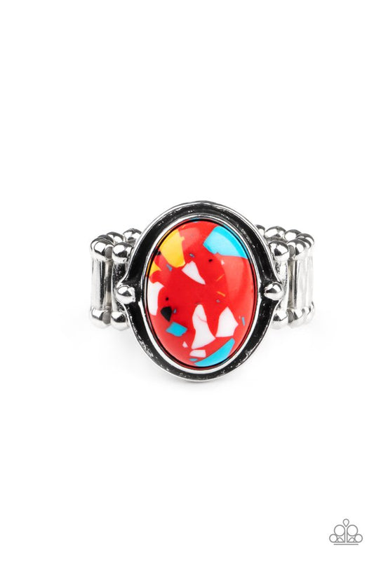Terrifically Terrazzo - Red - Paparazzi Ring Image