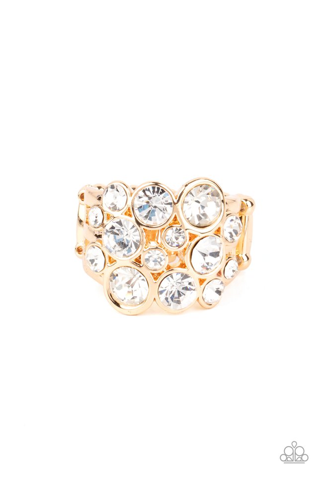 Bubbling Bravado - Gold - Paparazzi Ring Image