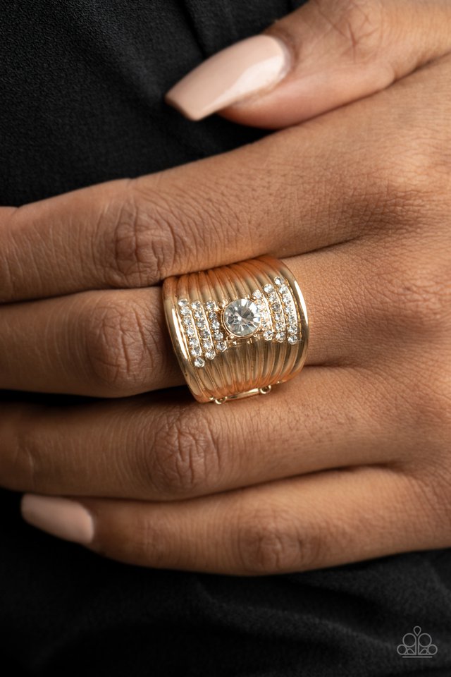 Crystal Corsets - Gold - Paparazzi Ring Image