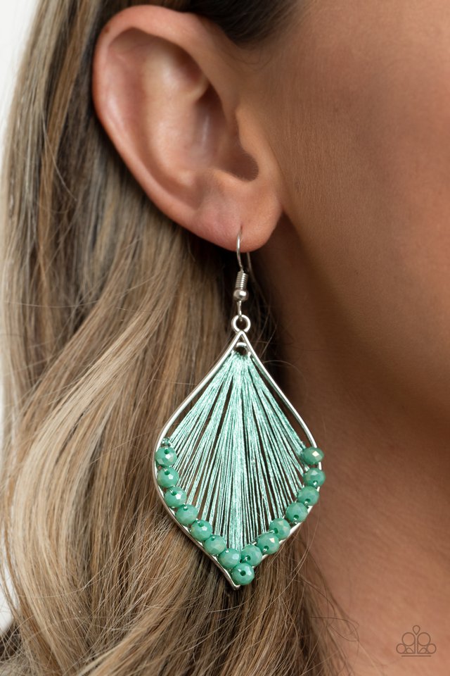 Pulling at My HARP-strings - Green - Paparazzi Earring Image