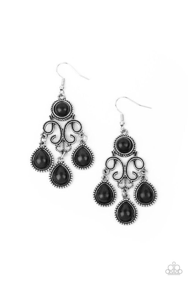Canyon Chandelier - Black - Paparazzi Earring Image