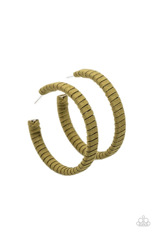 Suede Parade - Green - Paparazzi Earring Image