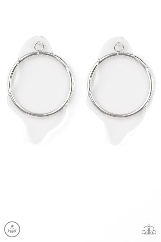 Clear The Way! - White - Paparazzi Earring Image