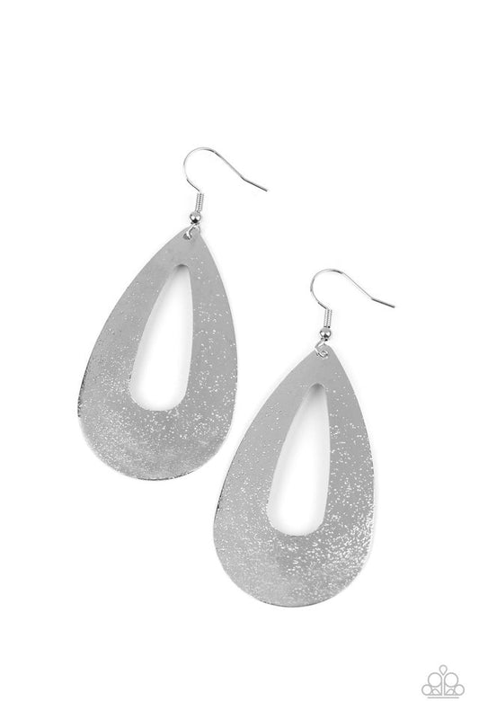Hand It OVAL! - Silver - Paparazzi Earring Image