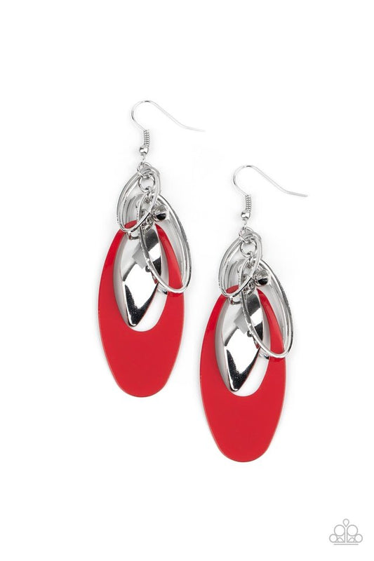 Ambitious Allure - Red - Paparazzi Earring Image