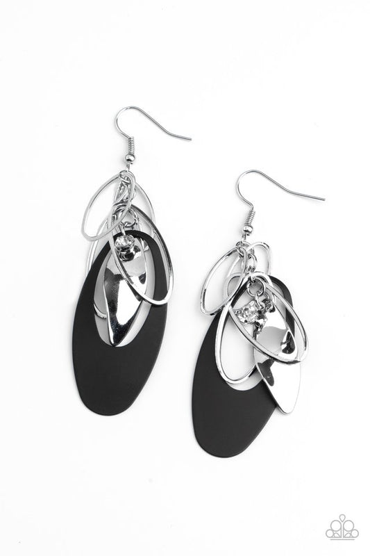 ​Ambitious Allure - Black - Paparazzi Earring Image