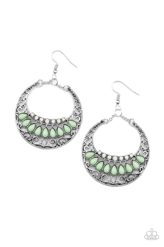 Crescent Couture - Green - Paparazzi Earring Image