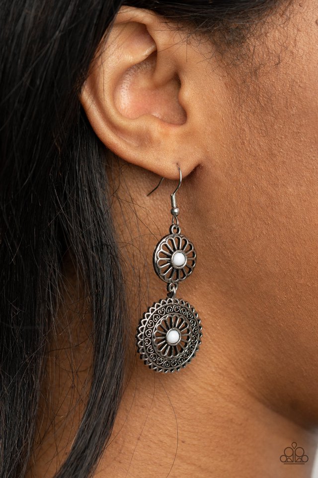 ​Keep It WHEEL - White - Paparazzi Earring Image