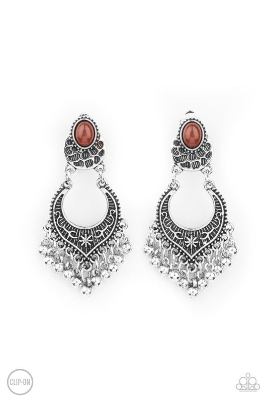 ​Summery Gardens - Brown - Paparazzi Earring Image