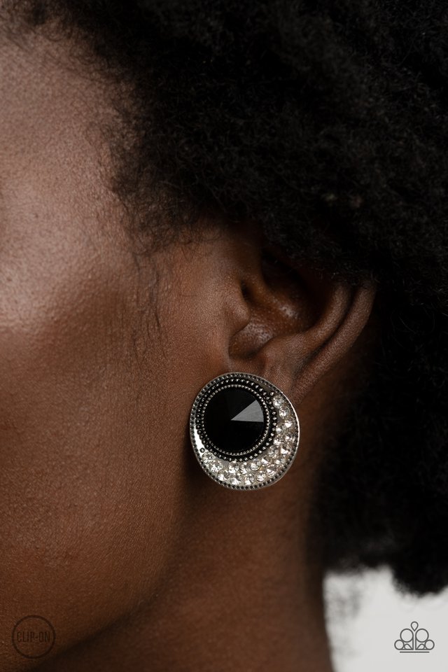 ​Off The RICHER-Scale - Black - Paparazzi Earring Image