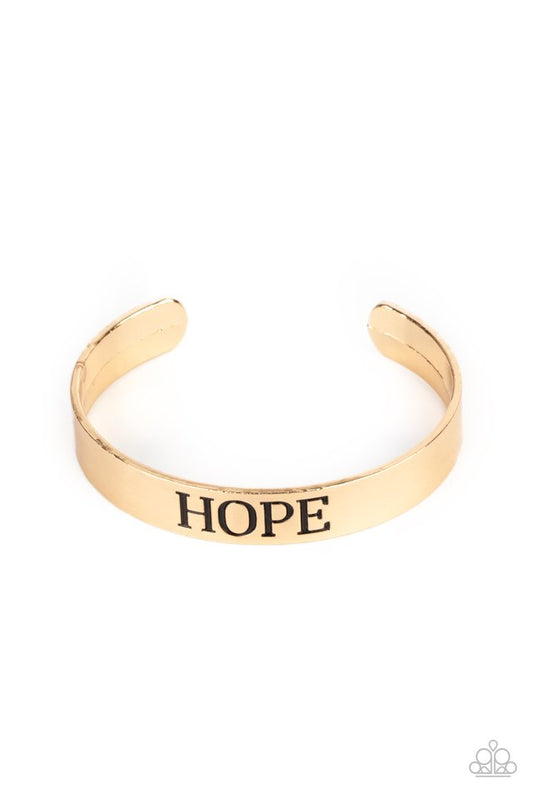 Hope Makes The World Go Round - Gold - Paparazzi Bracelet Image