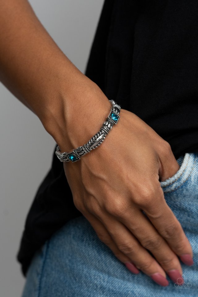 ​Get This GLOW On The Road - Blue - Paparazzi Bracelet Image