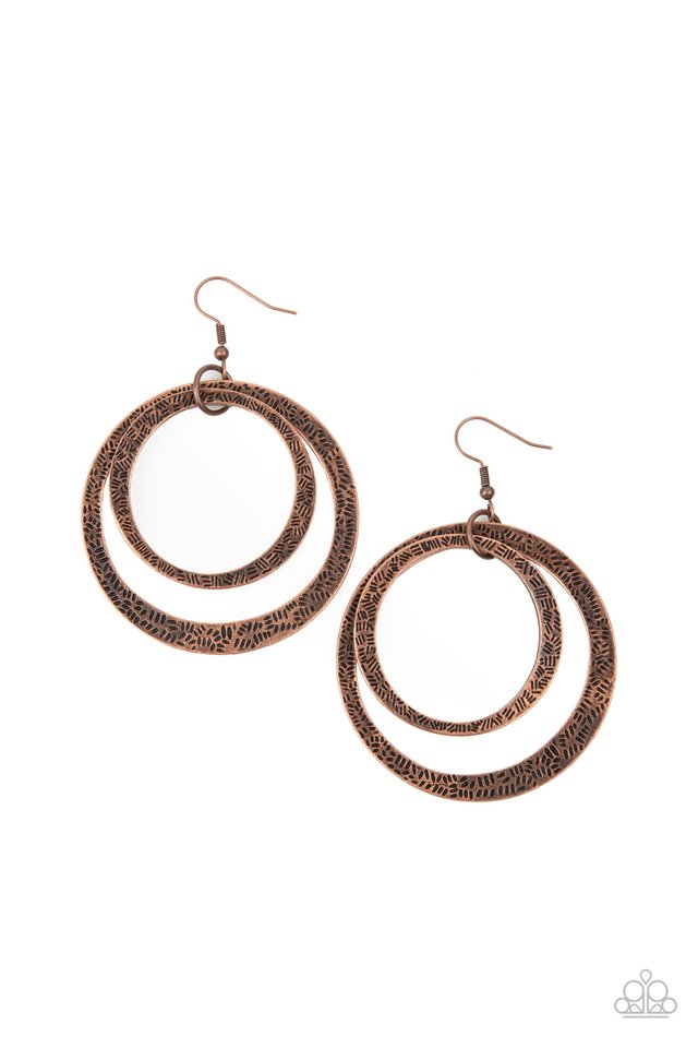 Rounded Out - Copper - Paparazzi Earring Image