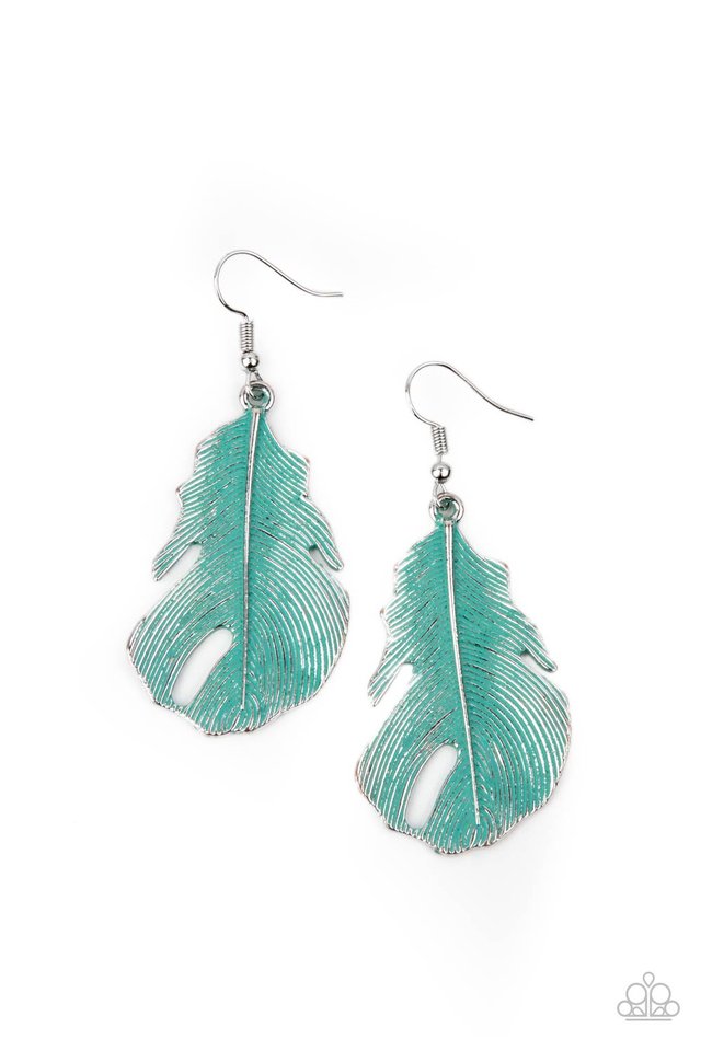Heads QUILL Roll - Blue - Paparazzi Earring Image