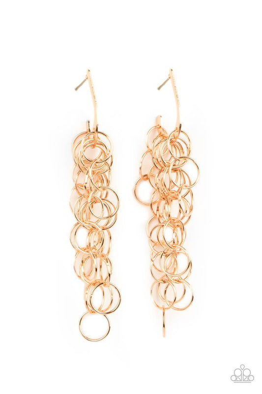 ​Long Live The Rebels - Gold - Paparazzi Earring Image