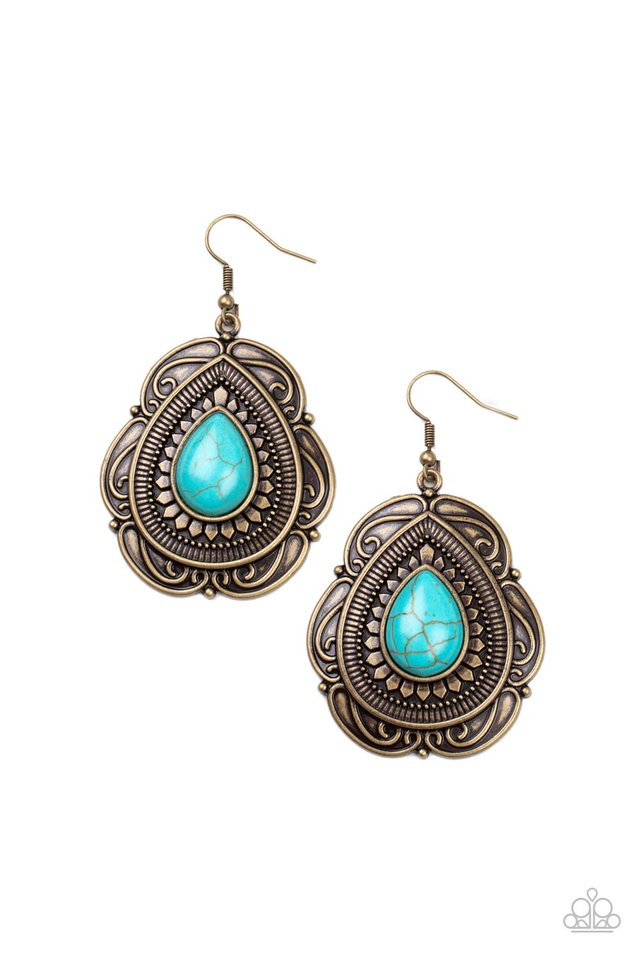 Southwestern Soul - Brass - Paparazzi Earring Image