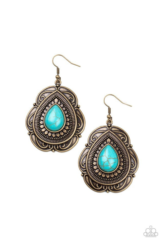 Southwestern Soul - Brass - Paparazzi Earring Image