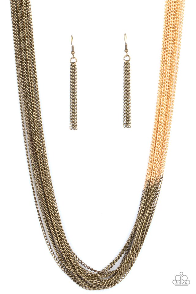 Metallic Merger - Brass - Paparazzi Necklace Image