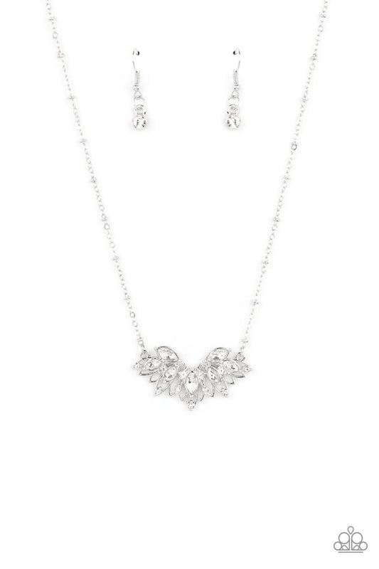 Deluxe Diadem - White - Paparazzi Necklace Image